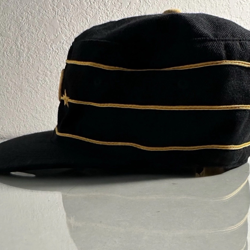Pittsburgh Pirates Hat Cap Fitted Mens 7 3/8 Black Yellow MLB Baseball Pillbox - Picture 2 of 4